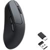 Keychron M3 Mouse Ottico Wireless, 2,4 GHz/Bluetooth 5.2/USB-C, 1000 Hz Frequenza di Polling, PixArt 3311, 12000 DPI, 300 IPS, Leggero ed Ergonomico, Mouse Programmabile per Windows, Mac e Linux, Nero