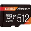 MMOMENT Scheda Micro SD Express da 512 GB per Nintendo Switch 2, PCIe Gen3x1, modello MM29, fino a 880 MB/s in lettura e 650 MB/s in scrittura, nero/arancione, resistente all'acqua