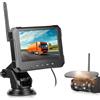 VECHTEL Telecamera per retromarcia senza fili con display HD IPS da 5 pollici, visione notturna, IP68, telecamera per retromarcia, telecamera magnetica a energia solare, supporto telescopico, presa