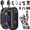 Nisanuki Action Cam 4K, Portatile Body Cam WiFi, 360° Telecamera Moto, POV Mini Action Camera Impermeabile 30M Videocamera da Casco per Bici, Moto, Vlog, Esterno e Animali Domestici