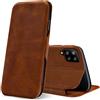 Verco Case per Samsung Galaxy A12 Custodia, Cover a Libro Pelle PU per Samsung A12 Custodia Premio Booklet Protettiva, Marrone