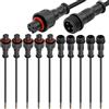 VISSQH 5 Paia 4 pin connettore impermeabile maschio femmina IP67 4 pin Connettore Fili Elettrici Impermeabile,per Cavo da Prolunga 22AWG 20cm,per auto, luci di striscia LED(M12)
