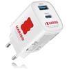 DCHK Haribo 45W Caricatore USB C per Samsung GaN PPS PD, Caricatore Rapido per Samsung Galaxy S25/S24/S23/S23+/S23 Ultra/S22/S21/S20/Note20/A73/A53/S10, Compatto da Viaggio, Rosso