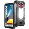 Ulefone Rugking 5 Pro Rugged Smartphone(2026)Android 16, 20000mAh Telefono Indistruttibile 16GB+256GB/2TB, 1000LM Super Torcia, 6.78''HD+, 64MP+20MP Visione Notturna Cellulare 4G Dual SIM/3 Slots/NFC