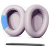 TaiZiChangQin Cuscinetti auricolari di ricambio compatibili con cuffie wireless JLAB JBuds Lux ANC in pelle e memory foam malva