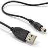 kenable Cavo di Alimentazione USB a DC 2.1mm x 5.5mm 5V 2A 2000mA per Dispositivi a Basso Consumo 0.5m Nero