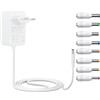 AmiCera Alimentatore universale da 12 V, 3 A, adattatore AC DC con 8 connettori DC, alimentatore da 12 V con cavo da 1,2 m, bianco, caricatore da 100 - 240 V, 50 - 60 Hz, per strisce LED, fotocamera