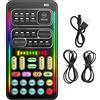 Sxhlseller Cambia Voce Portatile, I9 Live Sound Card Microfono Palmare Cambia Voce con 8 Effetti Sonori, Sound Disguiser per PC Portatili PC