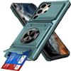 IMEIKONST Cover per Samsung Galaxy S26 Ultra con Slot per Schede, Protezione Fotocamera, Metallo Magnetisch Anello Supporto Custodia Antiurto TPU Bumper per Samsung Galaxy S26 Ultra. Verde TCKB