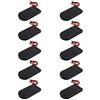 HALJIA, 10 contenitori per batterie a bottone CR2032, con interruttore on/off, 6 V (2 x 3 V), contenitori a clip per batterie a bottone, per LED, con connettore nero