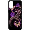 Mixroom - Cover Custodia Back case In TPU Silicone Morbida Per Xiaomi Poco X5 Pro 5G Fantasia Farfalle dorate e fiori viola U915