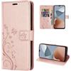 betterfon Custodia a portafoglio per ZTE Blade A73 4G/V50s, in pelle PU, con funzione di supporto, per ZTE Blade A73 4G, Blade V50s, ZTE Axon 50 Lite, in oro rosa