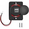 Libershine Caricabatteria Da Auto Dual Usb,3.1A 12V-24V Pannello Presa Di Ricarica,Presa Per Caricabatterie Rapido A Doppia Porta Con Copertura A Impermeabile,Per Barche Camion Camper Atv(1pcs)