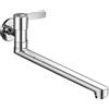 SXWYLZ Rubinetto A Muro Lavatoio Acqua Fredda Rubinetto per Monocomando A Parete In Ottone Rubinetto Cucina Braccio Lungo per Lavello,Cromato,30 Cm