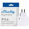 Shelly Plug M Gen3 Bianco - Presa Intelligente Wi-Fi & Matter (Tipo F), Misurazione Consumi, 13A, 3000W, Nessun Hub Richiesto, Timer, Smart Riscaldamento, Luci, Alexa, Google Home, Apple HomeKit