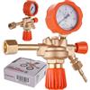TC TECHNIC Riduttore di pressione propano regolatore di pressione con manometro, 0-4 bar, 4 m³/h, attacco 21,8 x 1/14 LH