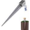 GeZu Impex Supporto per palo da infissione zincato a caldo 71 x 71 x 750 mm bussola picchetto recinzione legno ancoraggio