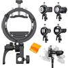 Godox S3 Speedlite Bracket Staffa per Flash con Attacco Bowens | Regolazione di ±90° Dotato di Foro per Ombrello,Compatibile con Godox Flash V100 V1Pro V860III TT685II AD300PROII AD200PROII