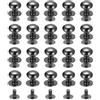 QUARKZMAN 10mm Vite a Testa Sferica Rivetti Bottone Nipplo, Confezione da 20 per Artigianato in Pelle Fai da Te Borsa Cintura, Nero Metallizzato