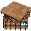 Casaria Piastrelle Legno Acacia 44pz Certificato FSC® Mattonelle 4m² ad Incastro 30x30cm Esterno Mosaico