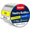 GAUDER Nastro Butilico impermeabile adesivo - Sigillante per grondaie - Nastro riparazione alluminio per tetti e camper (100 mm x 5 m)