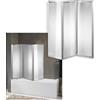 Da Valeria Parete Box vasca 3 ante pieghevoli H.140cm - acrilico satinato da 1,8mm di spessore, estensibile L.128-130 cm