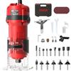 TEENO Rifilatore Fresatrice Verticale per Legno 800W 15000-32000 RPM,Legno Rifilatrice Elettrica,32 Accessori,15 pezzi 1/4 Fresatura Cuter, 6 Velocità Variabili, Mandrino 6/6.35,SCATOLA DI PLASTICA