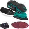 VONROC Levigatrice palmare VPOWER 20V. Include 1 batteria 4.0Ah, caricatore, serbatoio raccogli polvere e 6 pezzi carta abrasiva