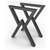 sossai® Design Gambe per tavolo in acciaio | Design | TKG3 | colore: nero | Set di 2 | struttura tavolo | larghezza 60 cm x altezza 72 cm | Profilo: 60 x 40 mm