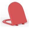 YEAUPE PRO Tavoletta WC Universale D Forma, Sedile WC Con Chiusura Ammortizzata e Funzione di Sgancio Rapido, Rosso, 44,6 x 36,1 x 5 cm, incluso modello di installazione