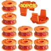 Eventronic 10 Pack Bobina Decespugliatore Compatibile con Worx,Linea Tagliabordie Decespugliatore,WA0004.1/WA0010 Bobina di Filo per Tagliabordi Compatibile con Worx (8 Bobine + 2 Copertura)