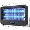 Pochrus Lampada Antizanzare Elettrica 3500V, Zanzariera Elettrica 20W, UV Zanzare Elettrico con Catena metallica, Antizanzare Giardino Ecologica e Silenziosa, Adatta per Interno ed Esterno (nero-02)