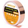 OFFCUP Nastro di Rame, 30mm*20m, Nastro Adesivo in Rame, Repellente per Lumache, Schermatura EMI/RFI