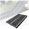Rytgdxss Griglia Scolo Acqua Piovana,Griglia Fognaria,Copertura della Trincea,Griglie di Fognatura,Griglia Scolo Acqua Piovana,Anti-Intasamento e Antiscivolo per Giardino, Cortile, Garage, Marciapiede