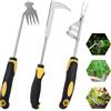 Foyucool Togli Erbacce da Giardino Set di 3, Manico in Gomma Giallo