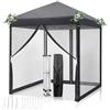 LEADZM Gazebo 2x2m, Pieghevole, Impermeabile, Protezione UV 50+, Regolabile in Altezza con 4 Zanzariere, Stabile, Ideale per Giardino, Terrazza, Campeggio e Uso Commerciale, Antracite
