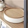 Yamazaki Scatola Yamazaki rotonda con coperchio 22x6cm bianco