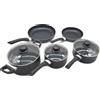 Amazon Basics - Set di pentole antiaderenti da 8 pezzi, nero