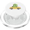 Lil Dino Driver Apparel for Kids Carino Dino Guida Giallo Auto Kawaii Dinosauro Viaggio Ragazzi Ragazze PopSockets PopGrip per MagSafe
