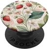 Retro Woodland Botanical & Nature Design Watercolor Wild Strawberry Botanical Floral Pattern PopSockets PopGrip Adesivo