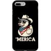 Merica USA Patriotic Cute Funny 4th of J Custodia per iPhone 7 Plus/8 Plus Bandana in gomma Duck Duckie bandiera americana cappello da cowboy country