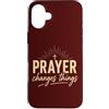 Faith Revival Studio Custodia per iPhone 16 Plus La preghiera cambia le cose La fede cristiana Croce Gesù Bibbia