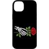 Skeleton Hand Holding Red Rose Flower Gr Custodia per iPhone 14 Plus Scheletro mano che tiene rosa gotico romantico punk horror tatuaggio