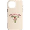 Sweet Matcha Studio Custodia per iPhone 16 Pro Max Fragola Matcha Latte Carino Estetica