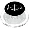 Segeln Anker Herzschlag Meer Angeln Ancora battito cardiaco mare pesca vela PopSockets PopGrip per MagSafe