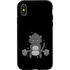 Cat sport hobby funny cute ball fitness Custodia per iPhone X/XS Allenamento del gatto Muscoli doloranti con pesi