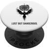 Gothic adventure traveler explorer biker Grafica dell'ala della bussola perduta ma pericolosa PopSockets PopGrip Adesivo