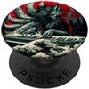 Kitsune Keys Records Volpe a nove code Pianista Onda Giapponese Luna Rossa Arte Oscura PopSockets PopGrip Adesivo