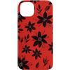 Floral Aesthetic Flower Botanical Patter Custodia per iPhone 14 Plus Dark Horror Rosso Morbido Grunge Fiori Motivo Floreale Goth Scuro