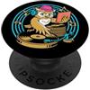 Crate Diggers Owl DJ Vinyl Spin Record C Gufo DJ vinile giradischi cassa scavatore cartone animato musica arte PopSockets PopGrip Adesivo